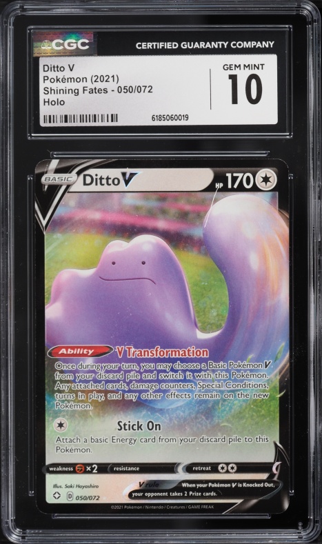shiny ditto pokemon card v CGC 9.5 Gem Mint Ditto V SV118/122 this item offers a spectacular aesthetic for a gallery pokemon go shiny ditto card