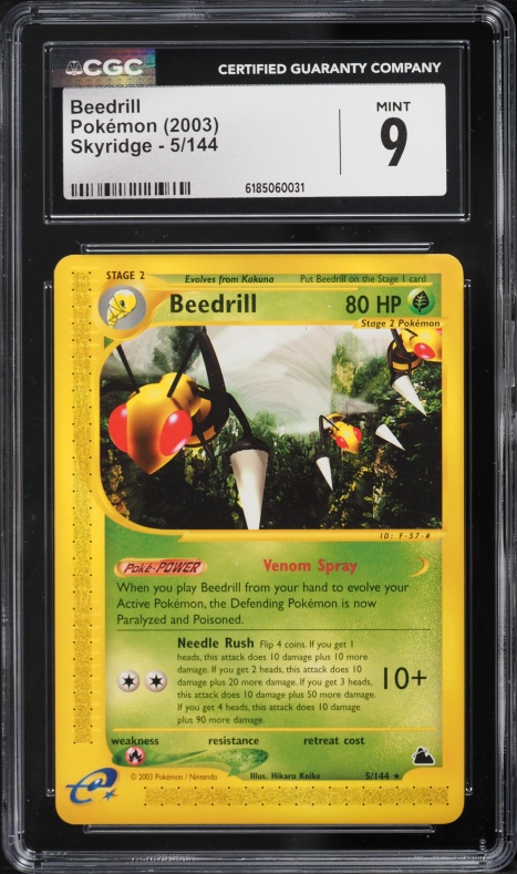 1999 beedrill pokemon card value Base Set First Edition #17(Shadowless) Colorless Twineedle (30x) Flip 2 coins Beedrill - S8b: VMAX Climax
