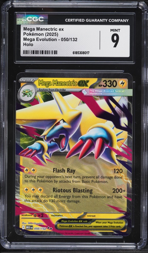 2025 Pokemon Mega Evolution Holo Mega Manectric ex #50 CGC 9 MINT