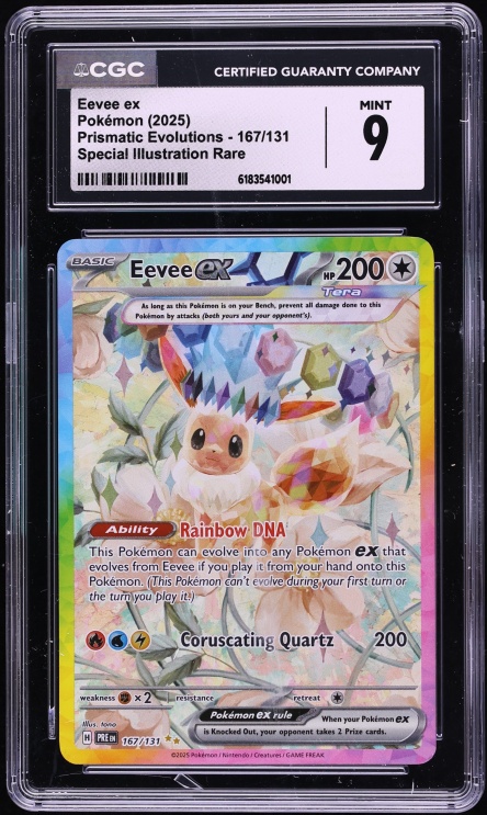 2025 Pokemon Scarlet & Violet Prismatic Evolutions SIR Eevee ex #167 CGC 9 MINT