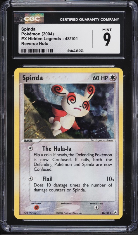 2004 Pokemon EX Hidden Legends Reverse Holo Spinda #48 CGC 9 MINT