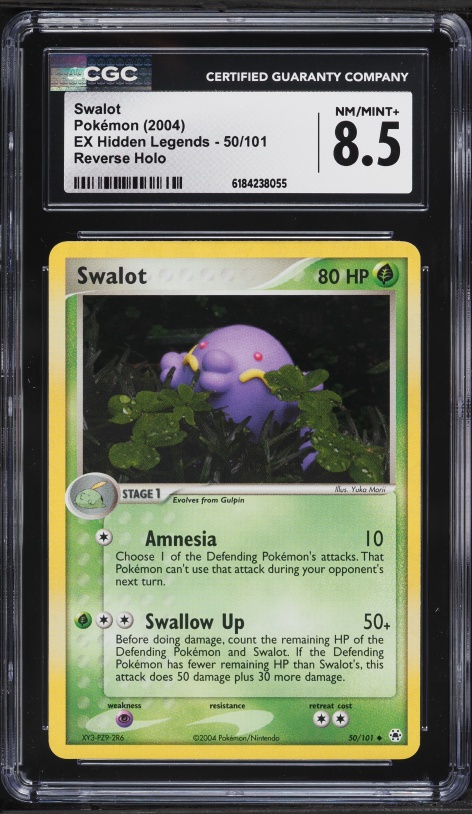 2004 Pokemon EX Hidden Legends Reverse Holo Swalot #50 CGC 8.5 NM-MT+