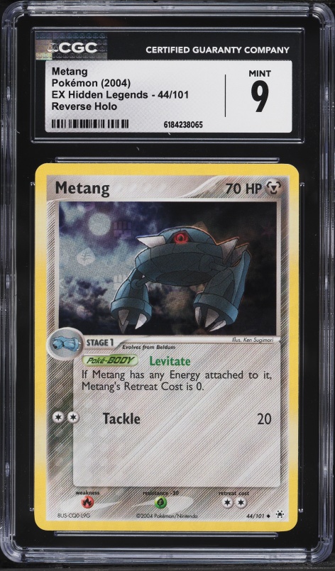 2004 Pokemon EX Hidden Legends Reverse Holo Metang #44 CGC 9 MINT