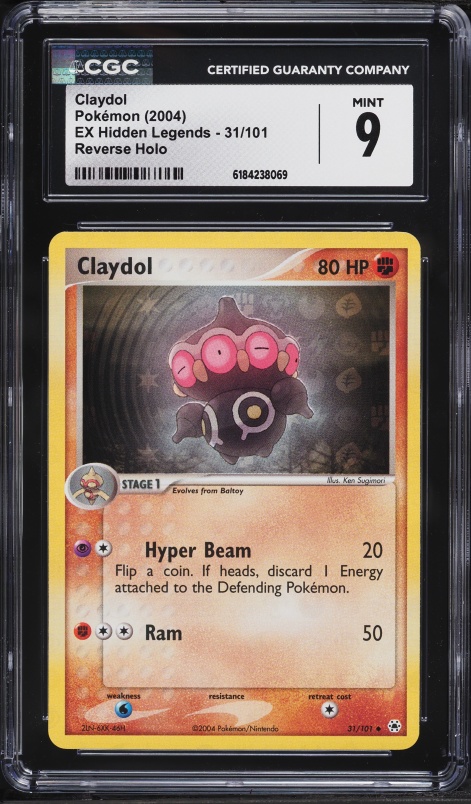 2004 Pokemon EX Hidden Legends Reverse Holo Claydol #31 CGC 9 MINT
