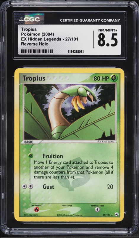 2004 Pokemon EX Hidden Legends Reverse Holo Tropius #27 CGC 8.5 NM-MT+
