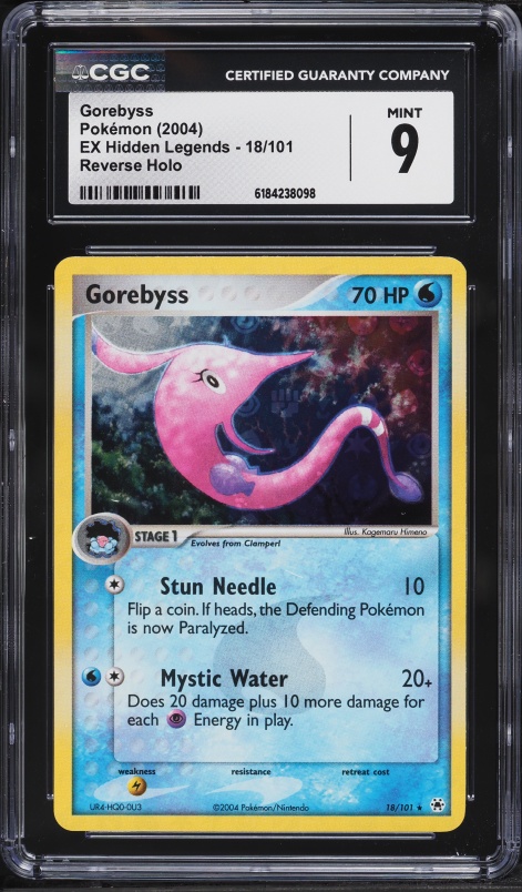 2004 Pokemon EX Hidden Legends Reverse Holo Gorebyss #18 CGC 9 MINT
