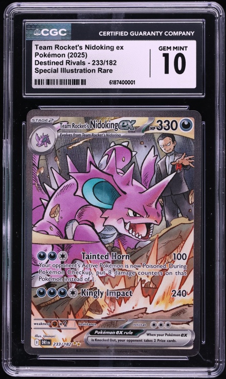 2025 Pokemon Scarlet & Violet Destined Rivals SIR Team Rocket's Nidoking ex #233 CGC 10 GEM
