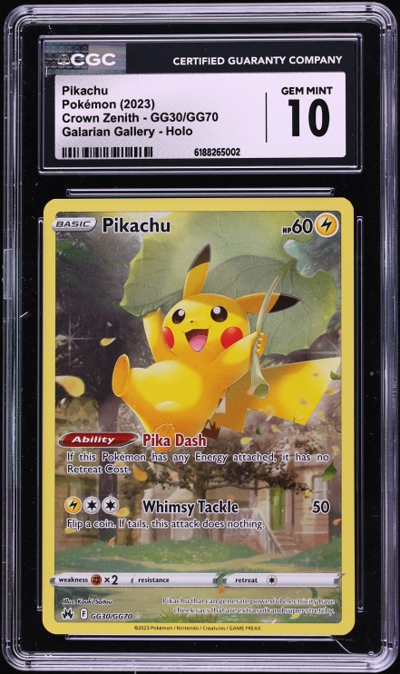 2023 Pokemon Sword & Shield Crown Zenith Full Art Pikachu #GG30 CGC 10 GEM MINT