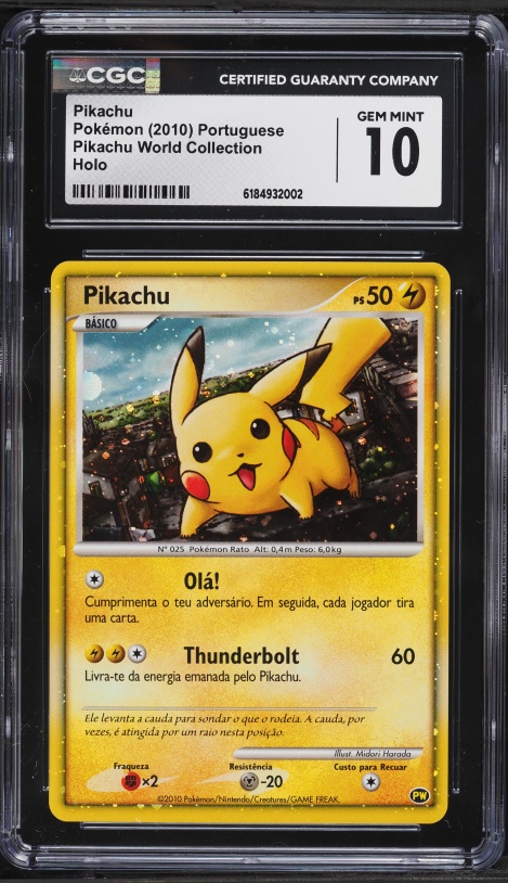 2010 Pokemon Portuguese World Promo Collection Holo Pikachu PSA 10