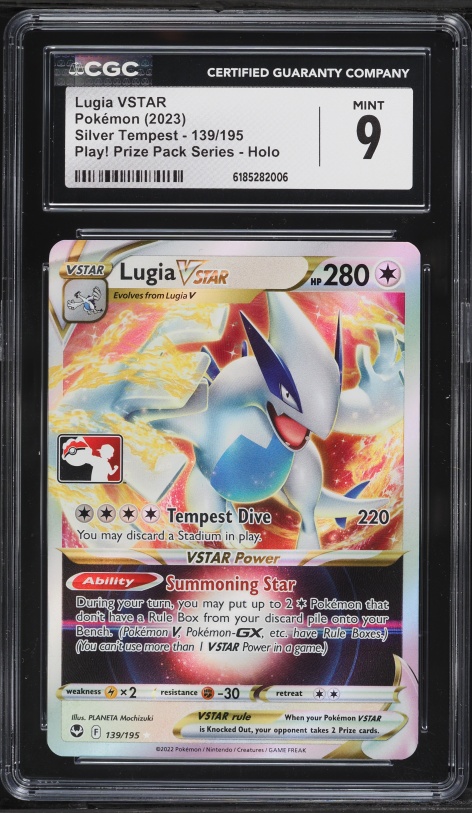 2023 Pokemon SWSH Silver Tempest Play! Prize Pack Series Holo Lugia VSTAR #139 CGC 9 MINT