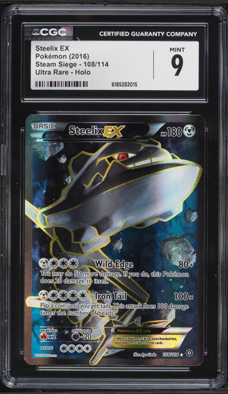 2016 Pokemon XY Steam Siege Full Art Steelix Ex #108 CGC 9 MINT