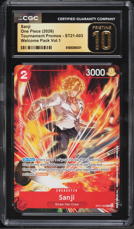 2024 One Piece Bandai Games Fest Sanji #OP03-102 CGC 10 PRISTINE