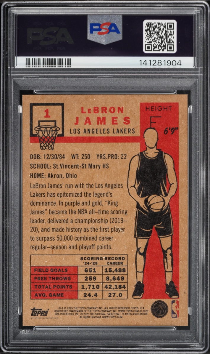 2025 Topps Living LeBron James #1 PSA 9 MINT