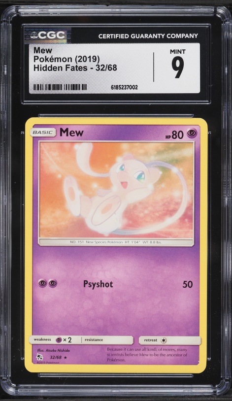2019 Pokemon Sword & Shield Hidden Fates Mew #32 CGC 9 MINT