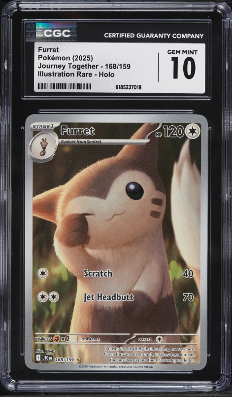 2025 Pokemon Scarlet & Violet Journey Together IR Furret #168 CGC 10 GEM MINT