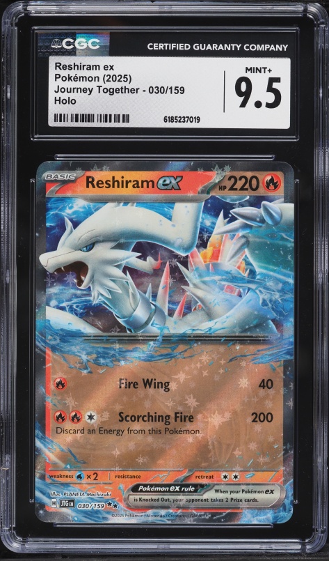 2025 Pokemon Scarlet & Violet Journey Together Holo Reshiram EX #30 CGC 9.5 MINT+