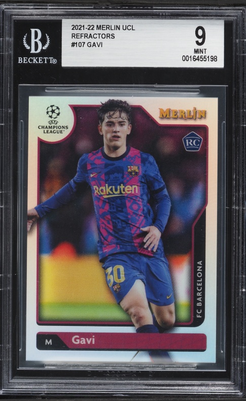 2021 Panini La Liga Mega Cracks Gavi ROOKIE #67BIS PSA 8 NM-MT on