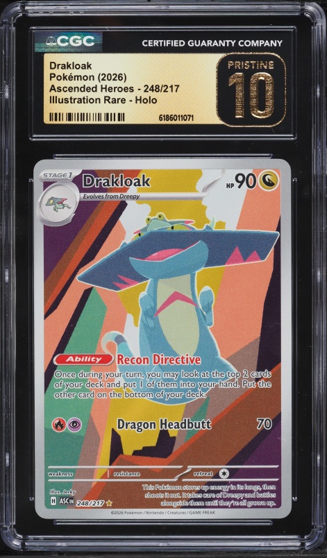 2026 Pokemon Mega Evolution Ascended Heroes IR Drakloak #248 CGC 10 PRISTINE