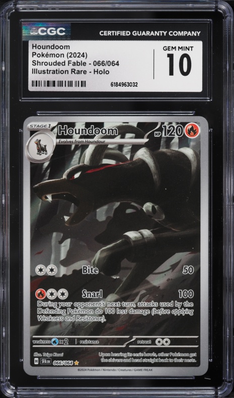 2024 Pokemon Scarlet & Violet Shrouded Fable IR Houndoom #66 CGC 10 GEM MINT