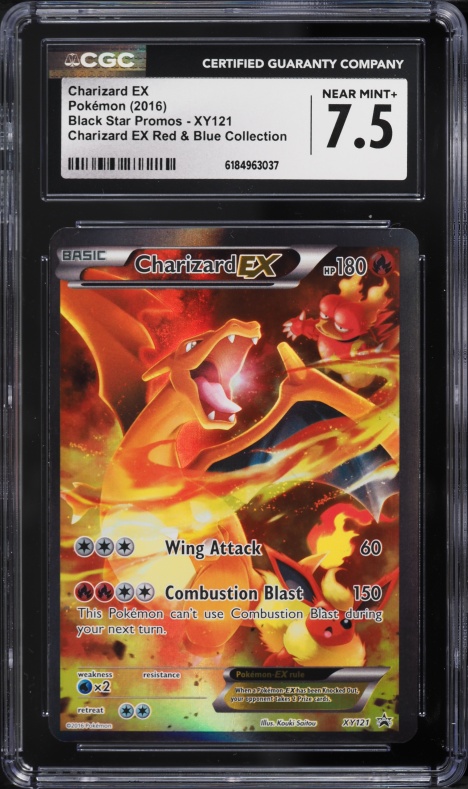 2016 Pokemon XY Promo Red & Blue Collection Full Art Charizard EX #XY121 CGC 7.5 NRMT+