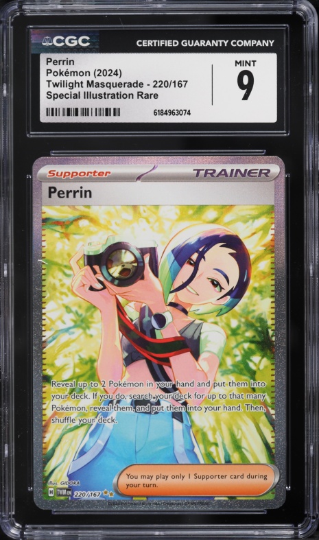 2024 Pokemon Scarlet & Violet Twilight Masquerade SIR Perrin #220 CGC 9 MINT