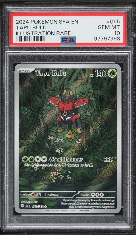 2023 Pokemon Scarlet & Violet Shrouded Fable IR Tapu Bulu #65 PSA 10 GEM MINT