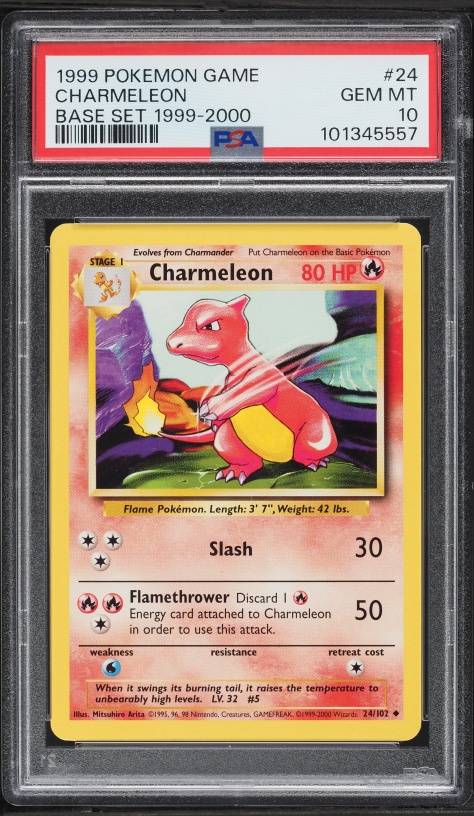 1999 Pokemon Base Set Shadowless Charmeleon #24 PSA 10 GEM MINT