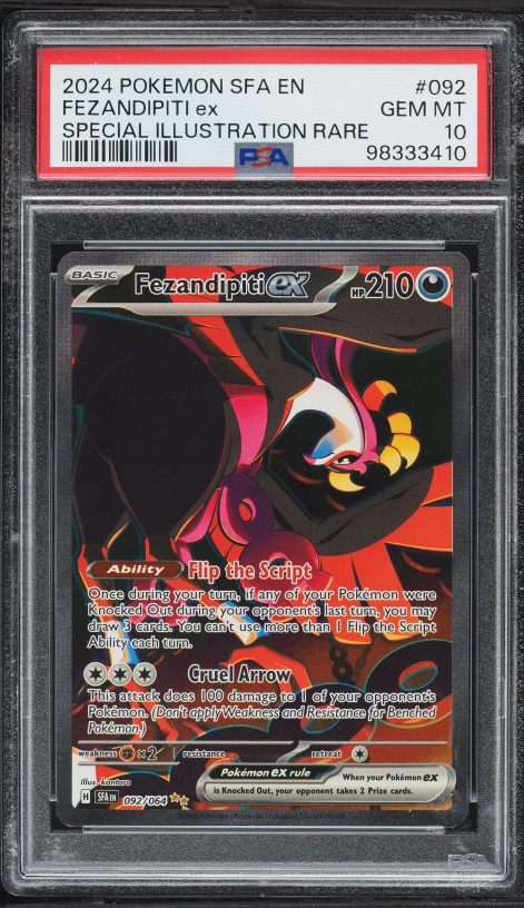 2024 Pokemon Scarlet & Violet Shrouded Fable SIR Fezandipiti Ex #92 PSA 10 GEM MINT