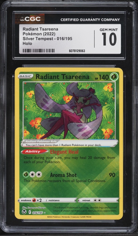 2022 Pokemon Sword & Shield Silver Tempest Holo Radiant Tsareena #16 CGC 10 GEM