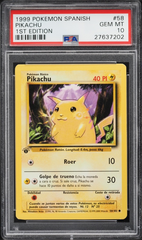 1999 Pokemon Base Set Shadowless Red Cheeks Pikachu AUTO #58 DNA