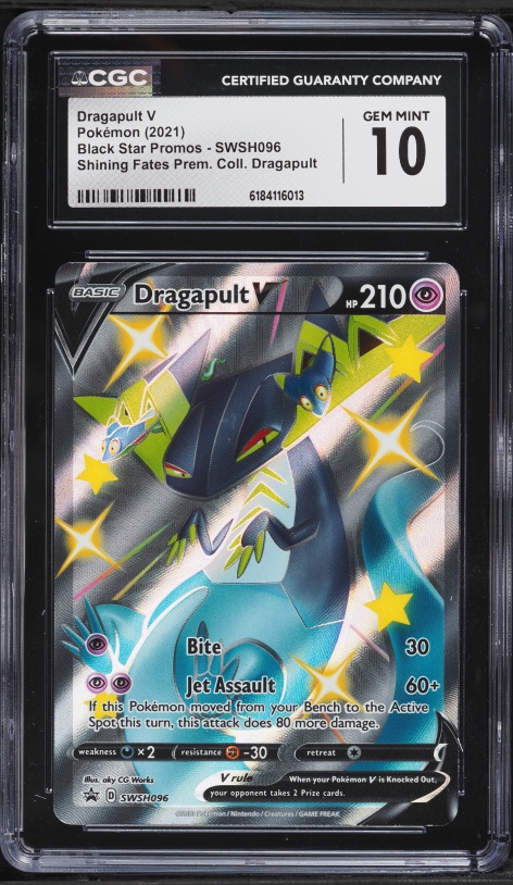 2021 Pokemon SWSH Black Star Promo Shining Fates Full Art Dragapult V #SWSH096 CGC 10 GEM MINT