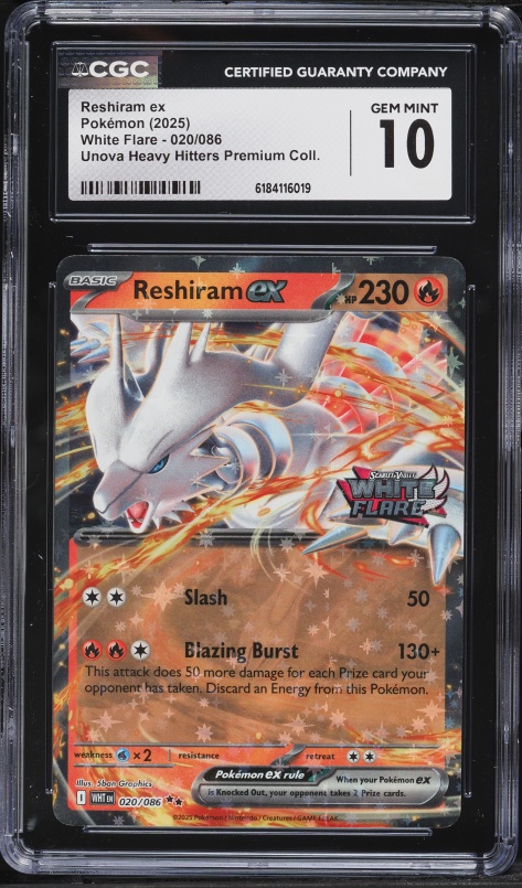2025 Pokemon SV White Flare Unova Heavy Hitters Premium Holo Reshiram ex #20 CGC 10 GEM MINT