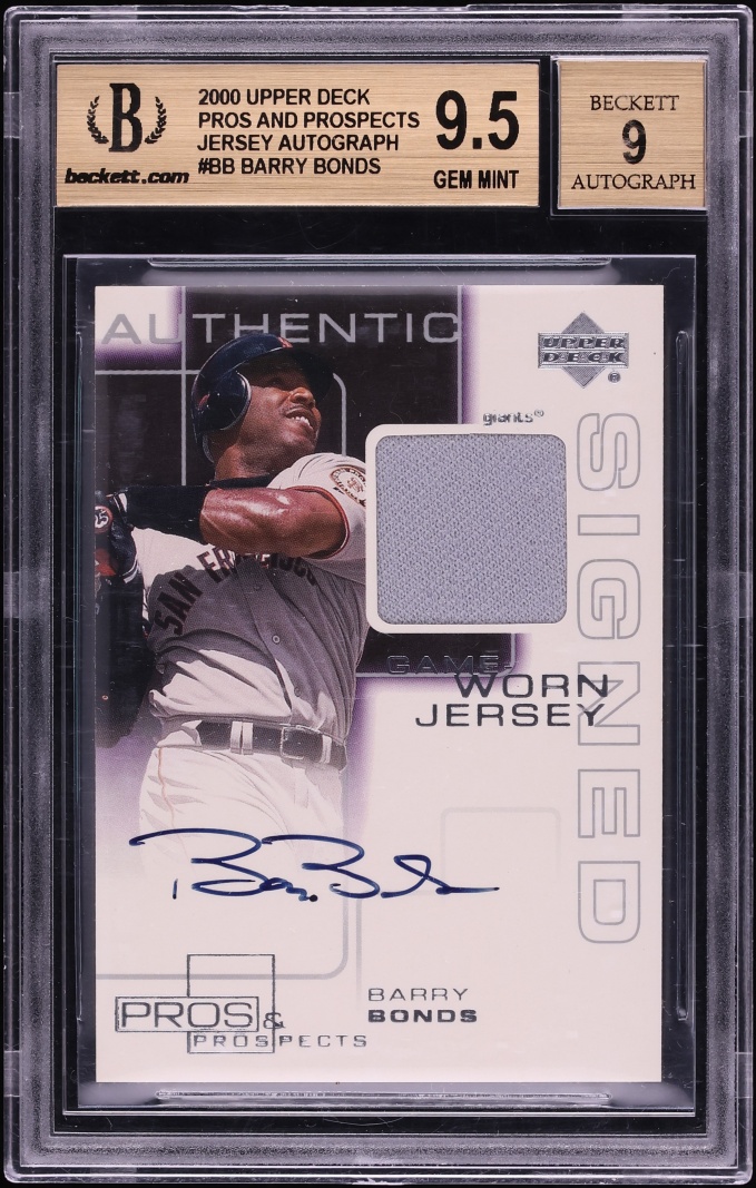 Barry Bonds #BB 2000 Upper Deck Pros & Prospects Baseball Game-Worn Jerseys Signed