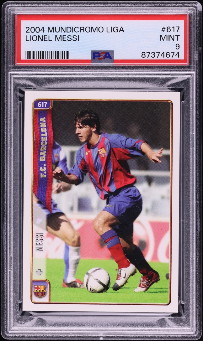 2004 Mundi Cromo Liga Lionel Messi ROOKIE #617 PSA 9 MINT