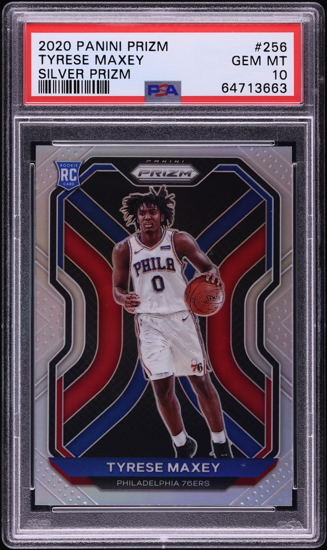2020 Panini Prizm Silver Tyrese Maxey ROOKIE #256 PSA 10 GEM MINT
