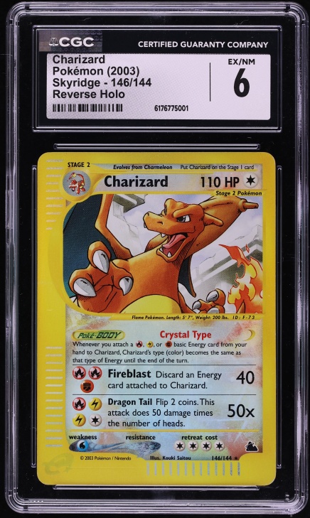 2003 Pokemon Skyridge Holo Crystal Charizard #146 PSA 7 NRMT on