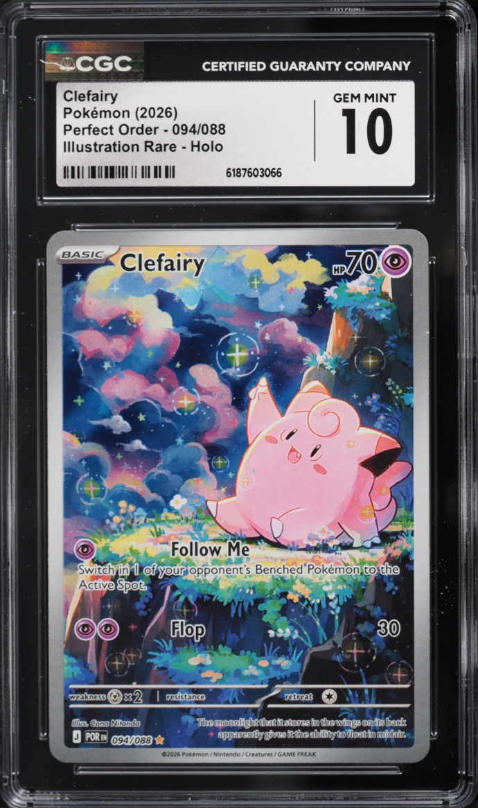 2026 Pokemon Mega Evolution Perfect Order IR Clefairy #94 CGC 10 GEM MINT