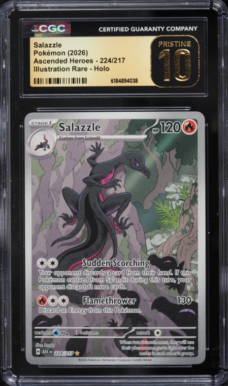 2026 Pokemon Mega Evolution Ascended Heroes IR Salazzle #224 CGC 10 PRISTINE