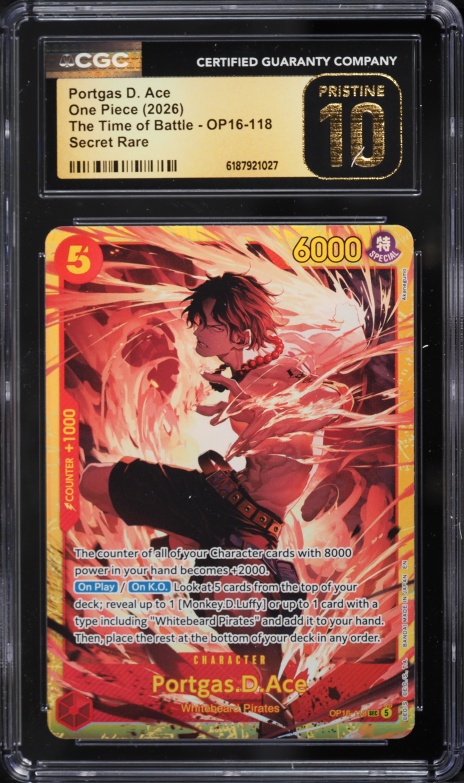 2025 One Piece Japanese Promo Portgas D. Ace #P-103 CGC 10