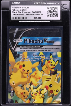 2021 Pokemon Sword & Shield Black Star Promo Celebrations Pikachu