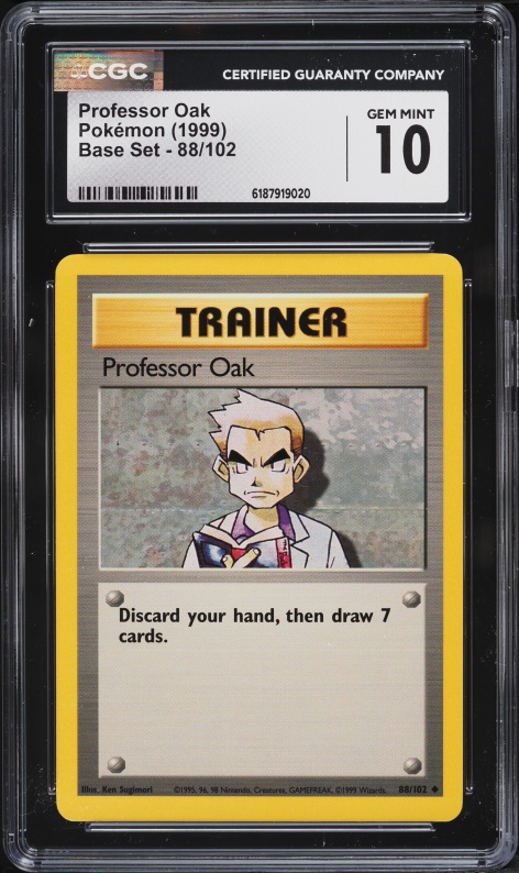 1999 Pokemon Base Set Shadowless Professor Oak #88 PSA 10 GEM MINT
