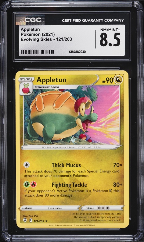 2021 Pokemon Sword & Shield Evolving Skies Appletun #121 CGC 8.5 NM-MT+