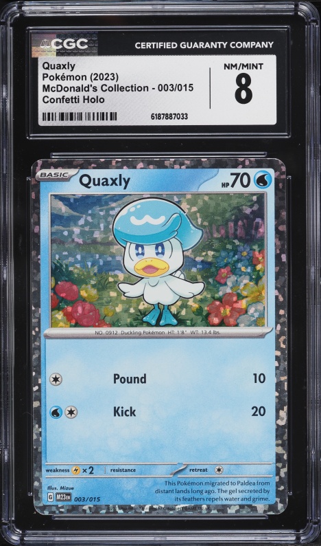 2023 Pokemon Scarlet & Violet McDonald's Collection Confetti Holo Quaxly #3 CGC 8 NM-MT