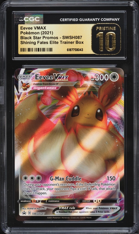 2021 Pokemon SWSH Promo Shining Fates ETB Full Art Eevee VMAX #SWSH087 CGC 10 PRISTINE