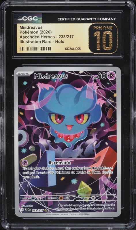 2026 Pokemon Mega Evolution Ascended Heroes IR Misdreavus #233 CGC 10 PRISTINE