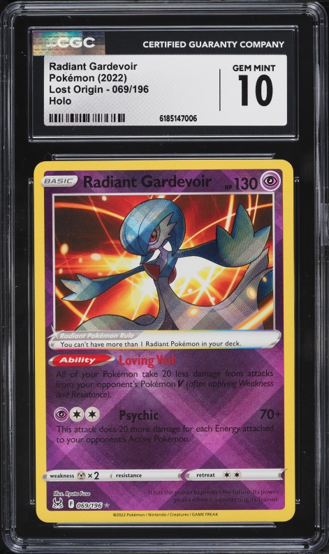 2022 Pokemon Sword & Shield Lost Origin Holo Radiant Gardevoir #69 CGC 10 GEM MINT