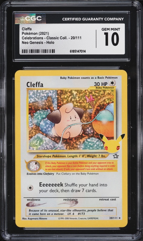 2021 Pokemon Sword & Shield Celebrations Classic Collection Holo Cleffa #20 CGC 10 GEM MINT