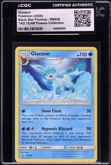 2020 Pokemon Sun & Moon Black Star Promo Glaceon #SM238 CGC AUTH