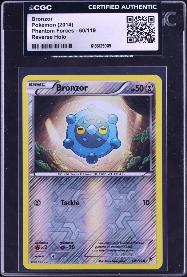 2014 Pokemon Phantom Forces Reverse Holo Bronzor #60 CGC AUTH