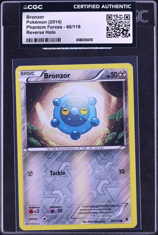 2014 Pokemon Phantom Forces Reverse Holo Bronzor #60 CGC AUTH